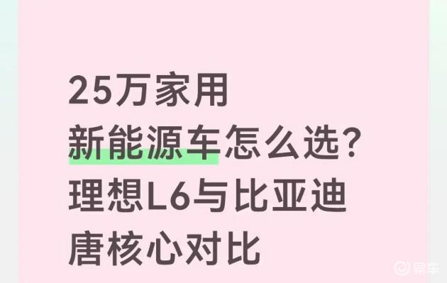 25万元级家用新能源SUV选购指南:理想L6与比亚迪唐的对比