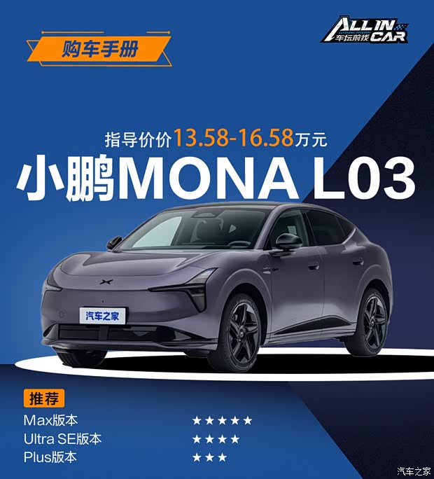 Max版本就够了!小鹏MONA L03购车手册