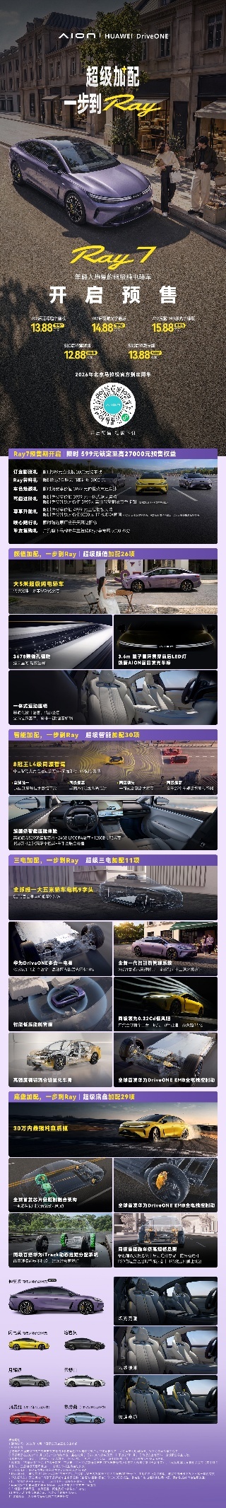 96项超级加配，埃安Ray7正式开启预售12.88万—15.88万